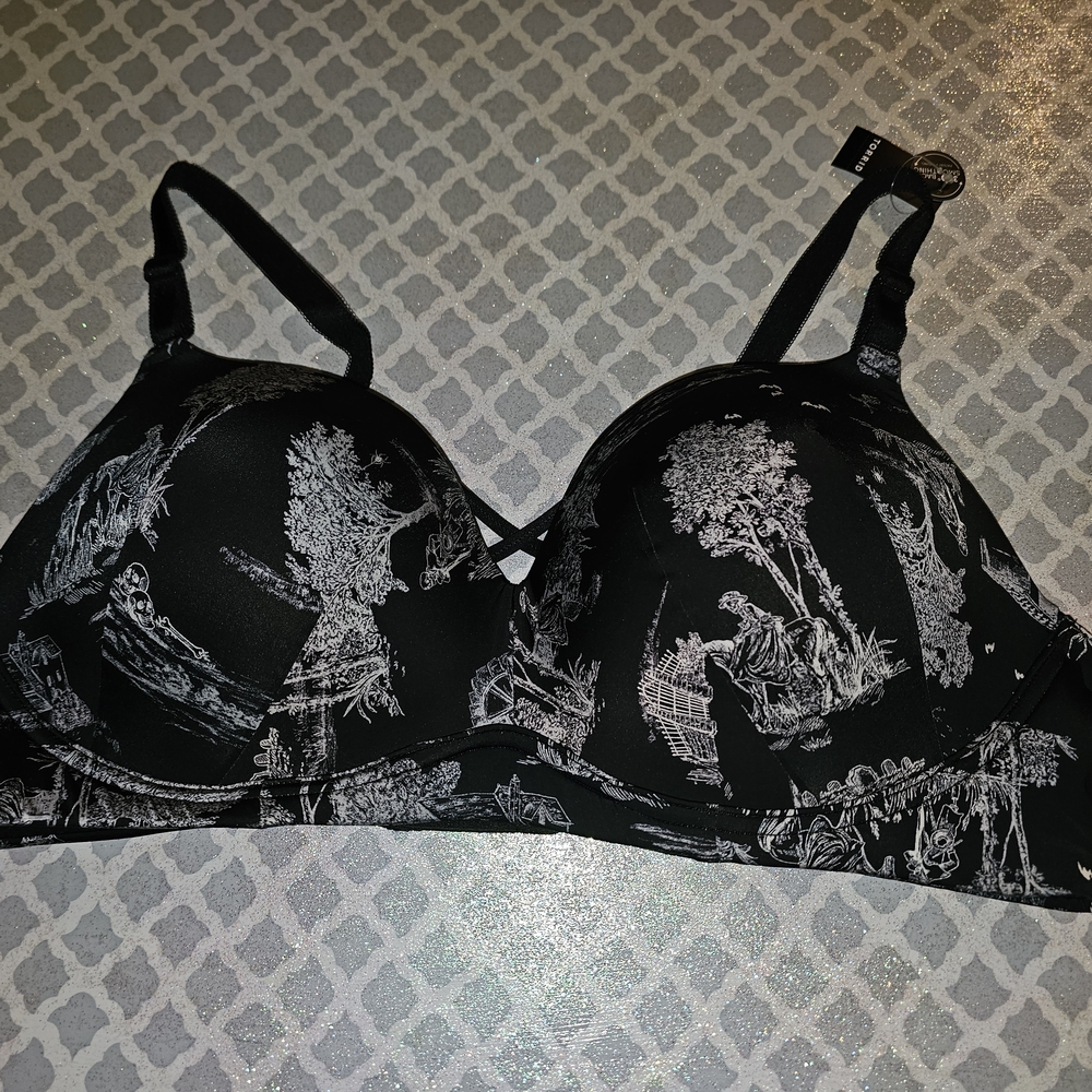 Black and White Printed Women's Bra